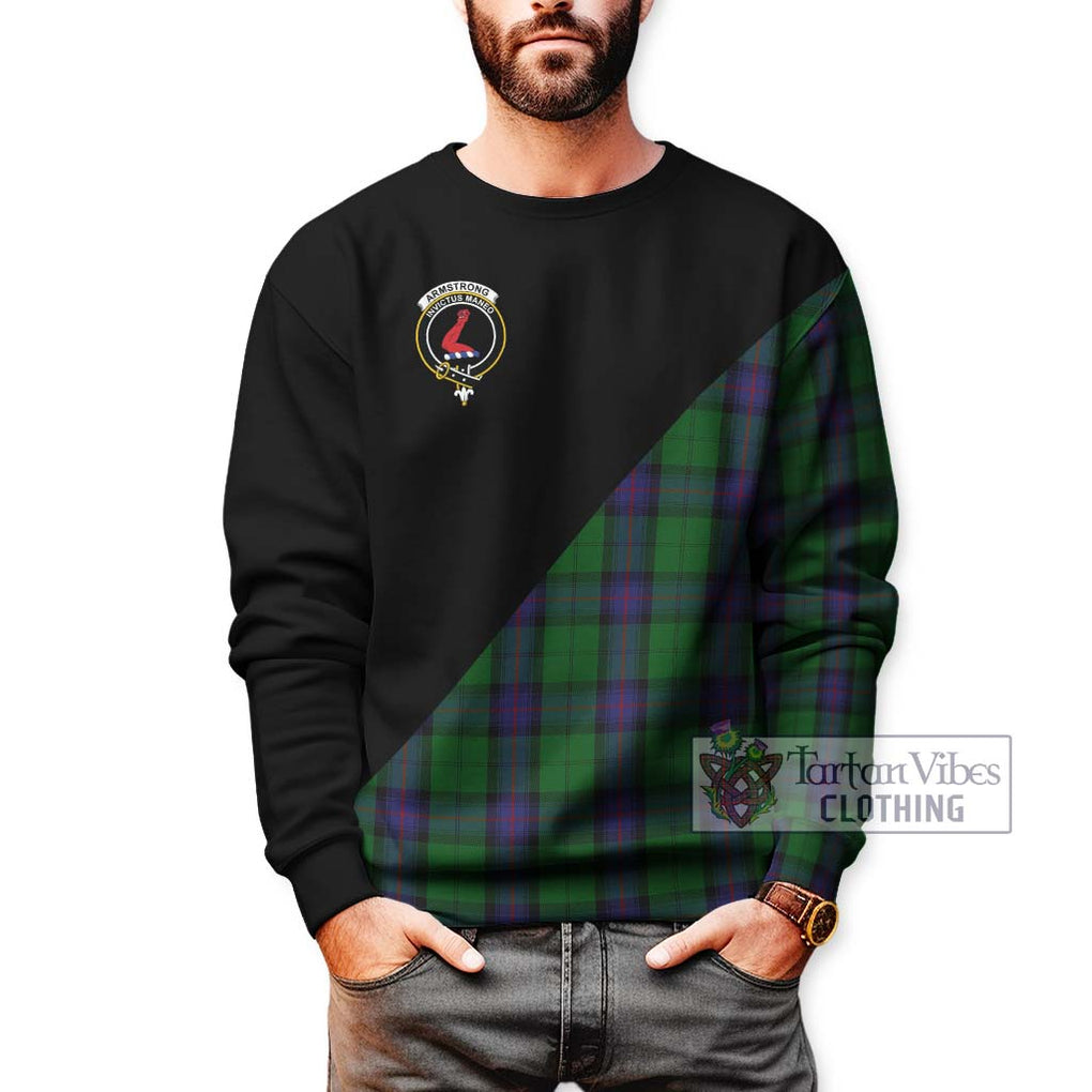 Armstrong Tartan Sweatshirt with Family Crest and Military Logo Style Unisex - Tartanvibesclothing Shop