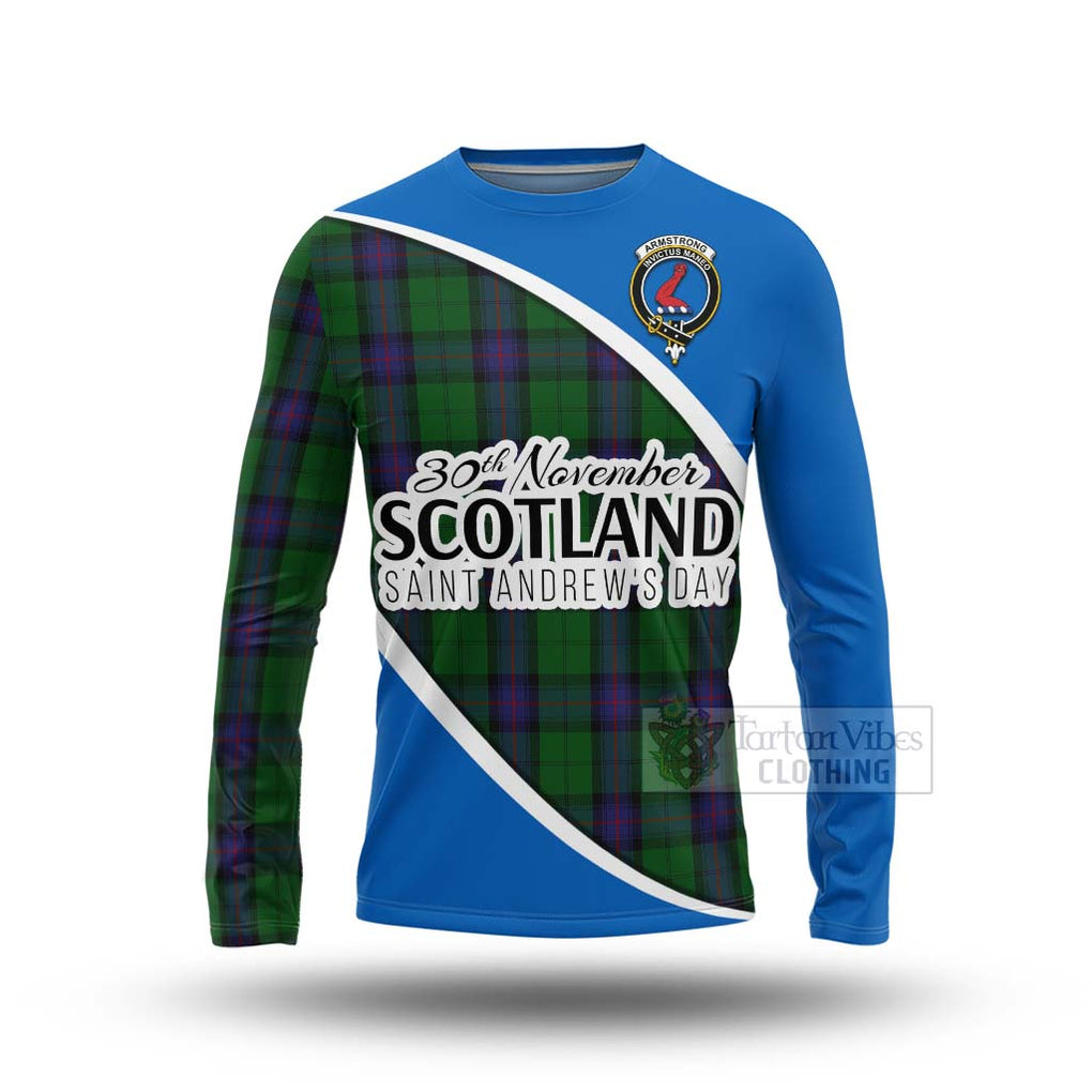 Tartan Vibes Clothing Armstrong Family Crest Tartan Long Sleeve T-Shirt Celebrate Saint Andrew's Day in Style