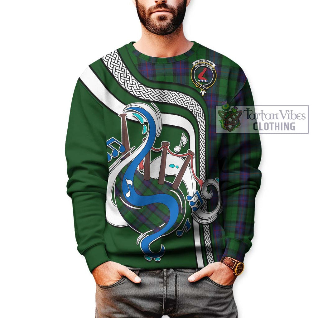 Armstrong Tartan Sweatshirt with Epic Bagpipe Style Unisex - Tartanvibesclothing Shop