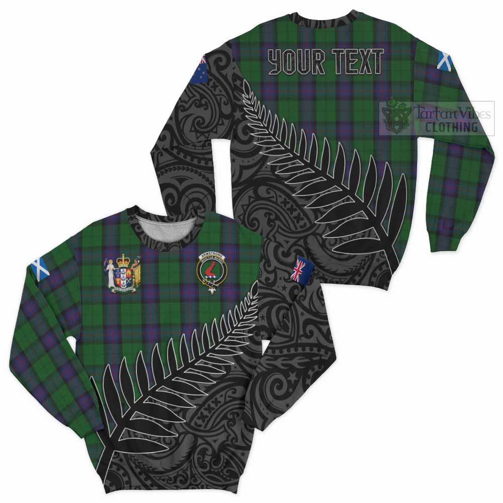 Tartan Vibes Clothing Armstrong Crest Tartan Sweatshirt with New Zealand Silver Fern Half Style