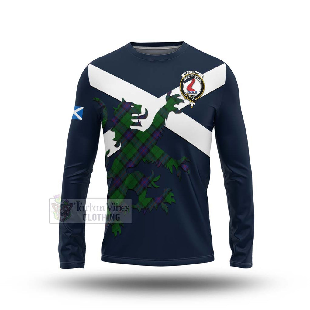 Tartan Vibes Clothing Armstrong Tartan Lion Rampant Long Sleeve T-Shirt – Proudly Display Your Heritage with Alba Gu Brath and Clan Name