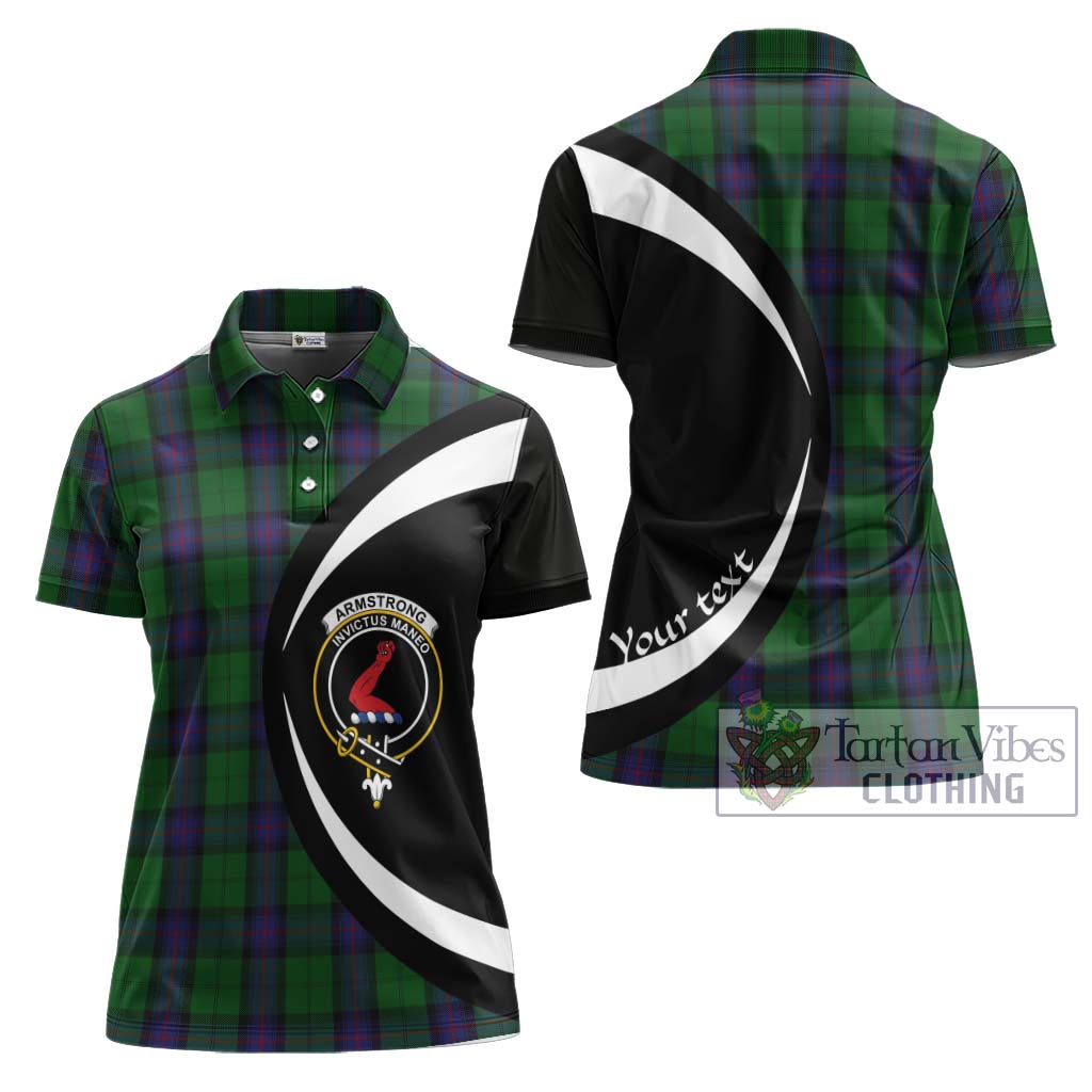 Armstrong Tartan Women's Polo Shirt with Family Crest Circle Style Women - Tartan Vibes Clothing