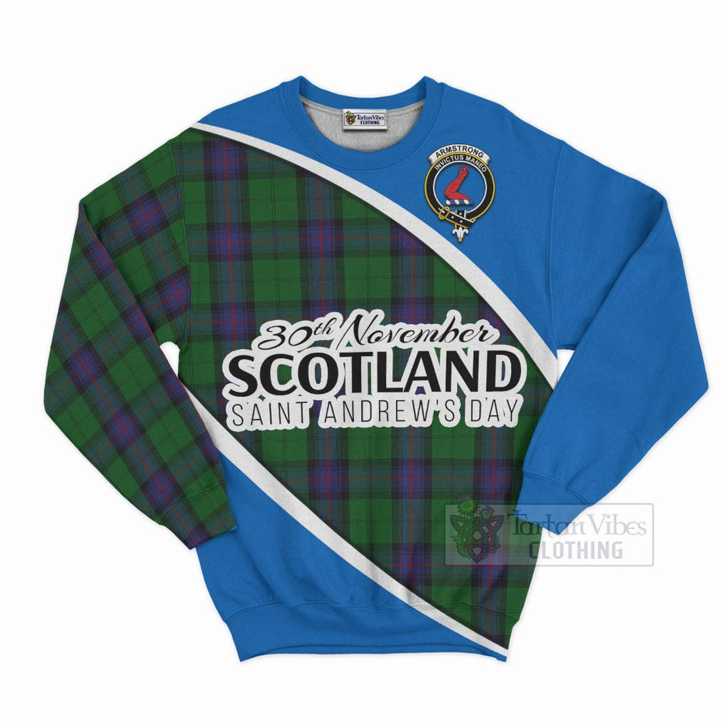 Tartan Vibes Clothing Armstrong Family Crest Tartan Sweatshirt Celebrate Saint Andrew's Day in Style