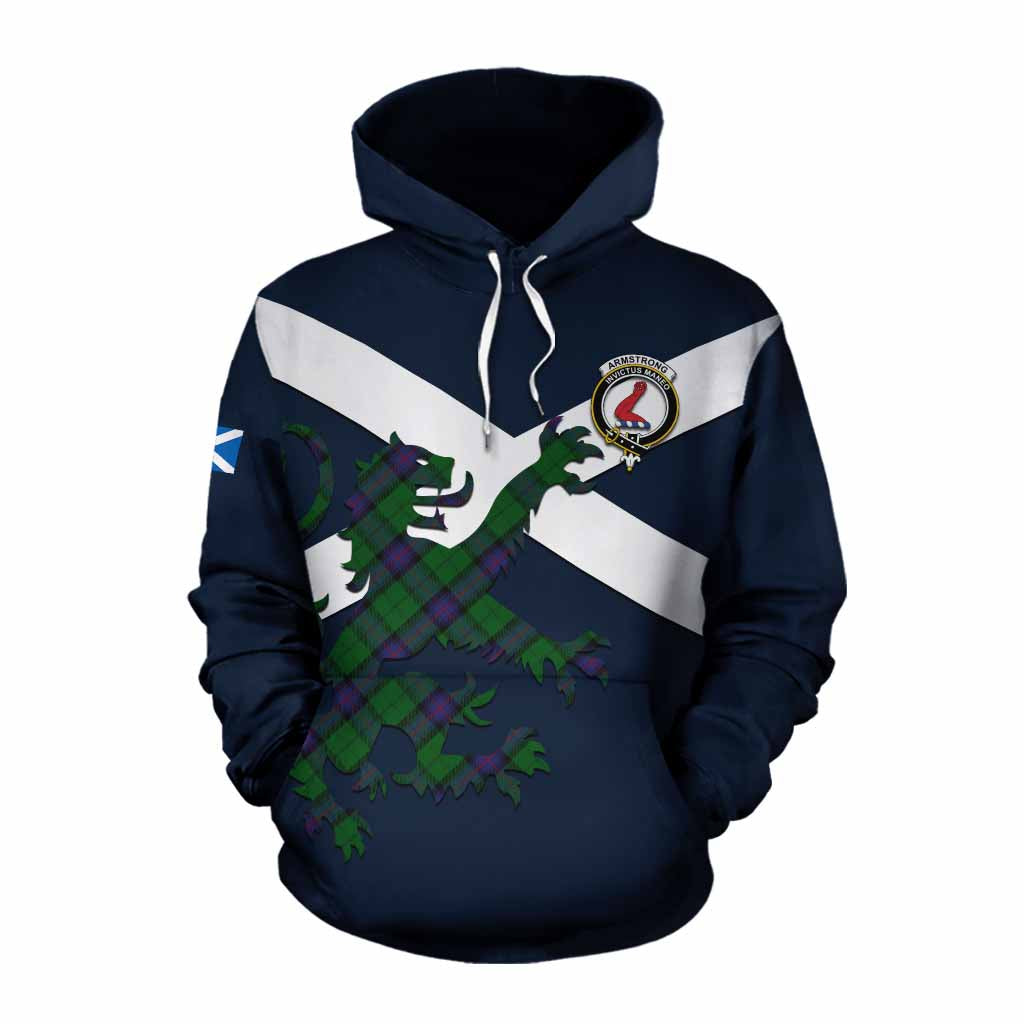 Tartan Vibes Clothing Armstrong Tartan Lion Rampant Cotton Hoodie Proudly Display Your Heritage with Alba Gu Brath and Clan Name