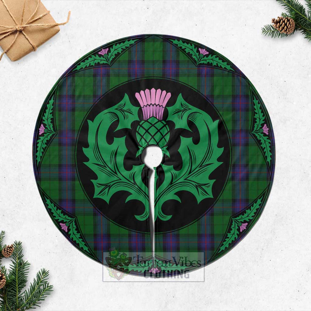 Tartan Vibes Clothing Armstrong Tartan Christmas Tree Skirt Scottish Thistle Style