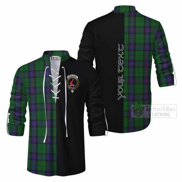 Armstrong Tartan Ghillie Kilt Shirt with Family Crest and Half Of Me Style