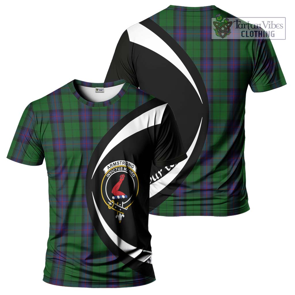 Tartan Vibes Clothing Armstrong Tartan T-Shirt with Family Crest Circle Style