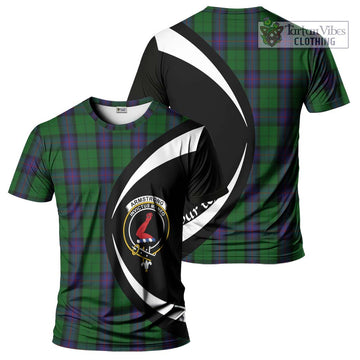 Armstrong Tartan T-Shirt with Family Crest Circle Style