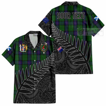 Armstrong Crest Tartan Short Sleeve Button Shirt with New Zealand Silver Fern Half Style