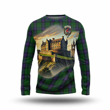 Armstrong Tartan Family Crest Long Sleeve T-Shirt with Scottish Ancient Castle Style Unisex - Tartan Vibes Clothing