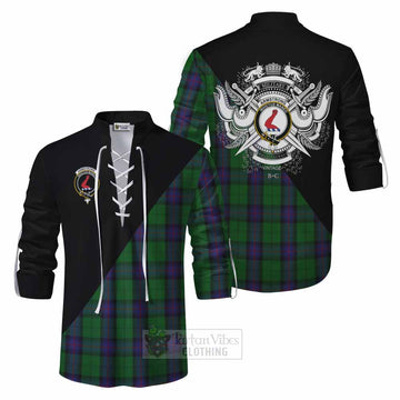 Armstrong Tartan Ghillie Kilt Shirt with Family Crest and Military Logo Style