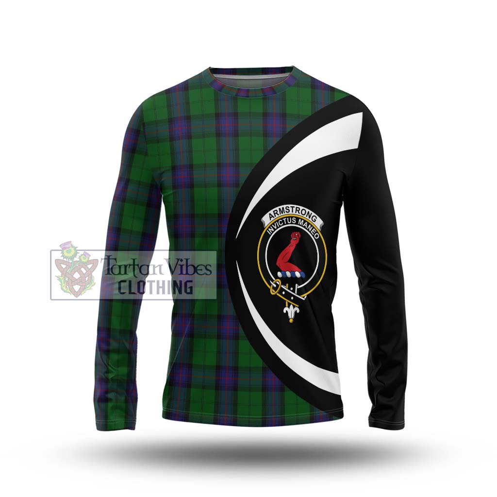 Armstrong Tartan Long Sleeve T-Shirt with Family Crest Circle Style Unisex - Tartan Vibes Clothing