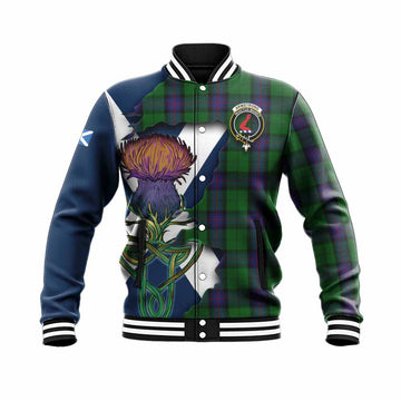 Armstrong Tartan Family Crest Baseball Jacket Scottish Thistle Celtic Inspired Unisex - Tartan Vibes Clothing