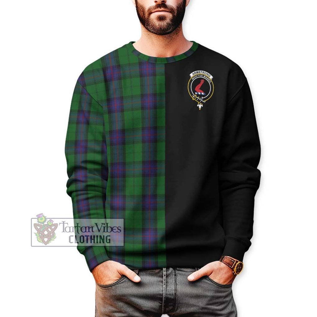 Armstrong Tartan Sweatshirt with Family Crest and Half Of Me Style Unisex - Tartanvibesclothing Shop