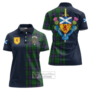 Armstrong Tartan Women's Polo Shirt Alba with Scottish Lion Royal Arm Half Style