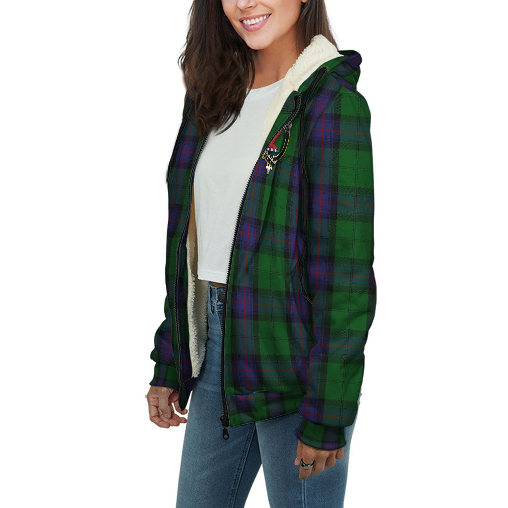 Armstrong Tartan Sherpa Hoodie with Family Crest Unisex - Tartanvibesclothing