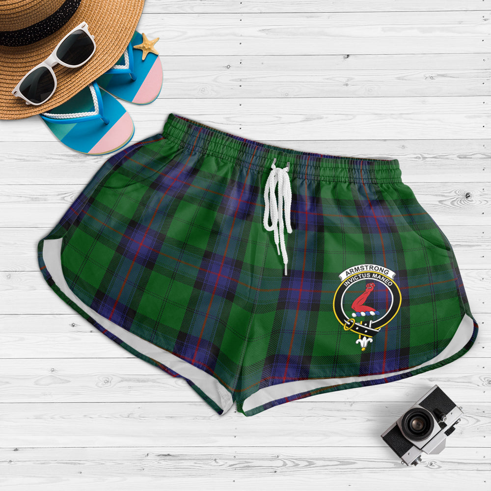 Armstrong Tartan Womens Shorts with Family Crest 4XL - Tartan Vibes Clothing