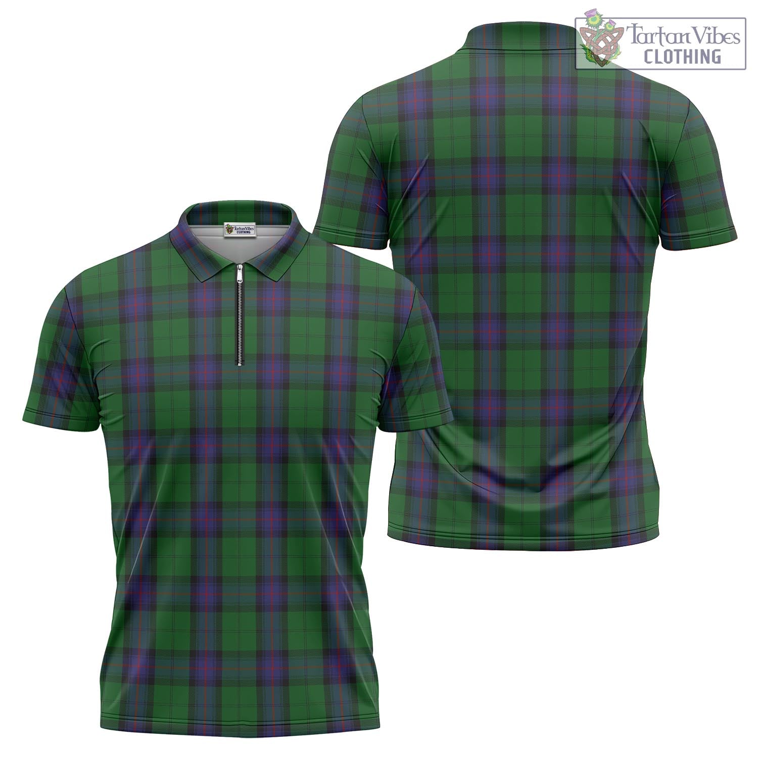 Tartan Vibes Clothing Armstrong Tartan Zipper Polo Shirt