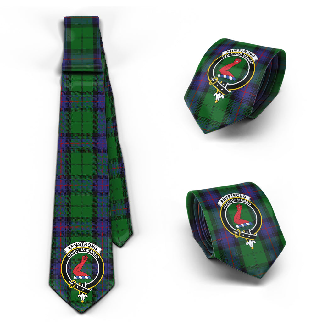 Armstrong Tartan Classic Necktie with Family Crest Necktie One Size - Tartan Vibes Clothing