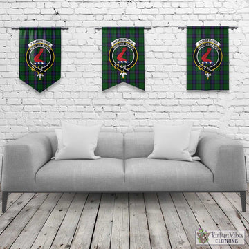 Armstrong Tartan Gonfalon, Tartan Banner with Family Crest