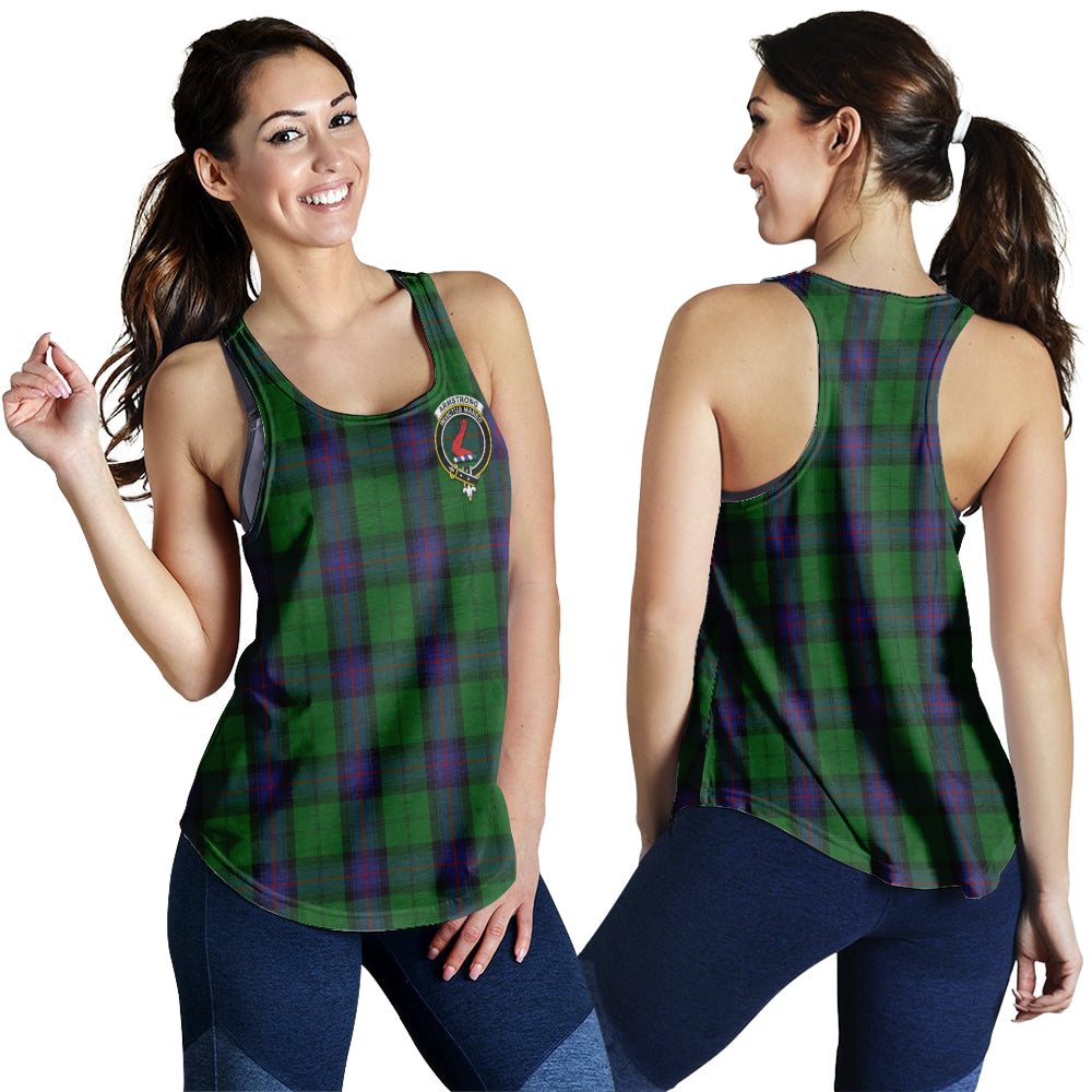 Armstrong Tartan Women Racerback Tanks with Family Crest - Tartanvibesclothing