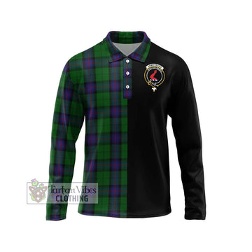 Armstrong Tartan Long Sleeve Polo Shirt with Family Crest and Half Of Me Style