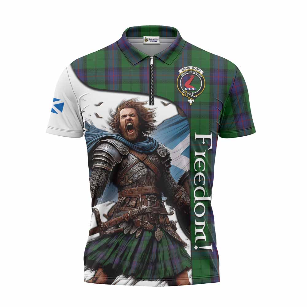 Tartan Vibes Clothing Armstrong Crest Tartan Zipper Polo Shirt Inspired by the Freedom of Scottish Warrior