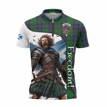 Armstrong Crest Tartan Zipper Polo Shirt Inspired by the Freedom of Scottish Warrior