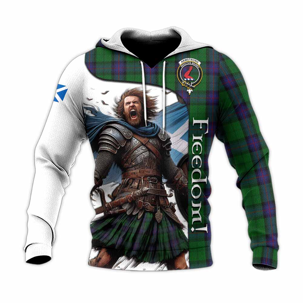 Tartan Vibes Clothing Armstrong Crest Tartan Knitted Hoodie Inspired by the Freedom of Scottish Warrior