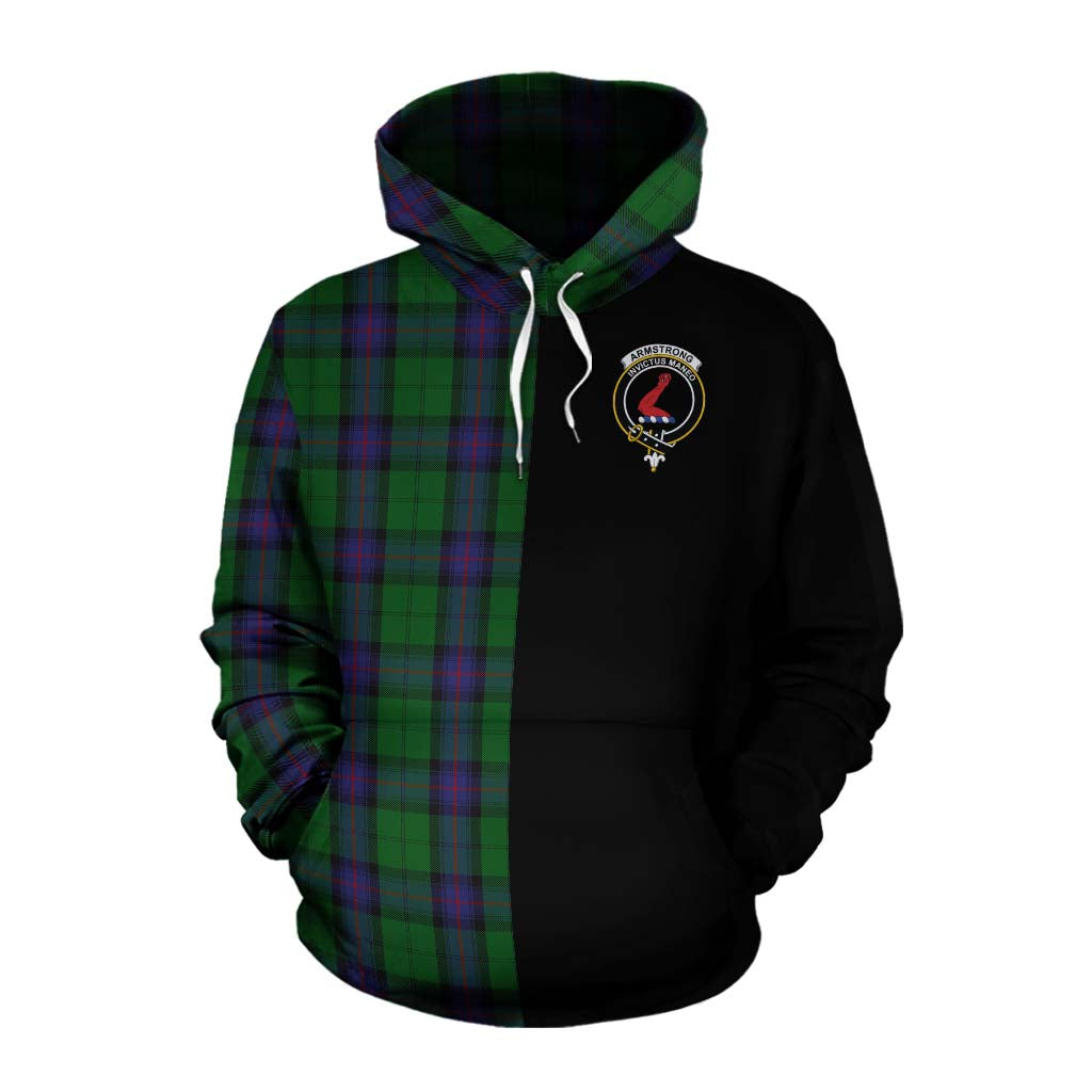 Tartan Vibes Clothing Armstrong Tartan Cotton Hoodie with Family Crest and Half Of Me Style