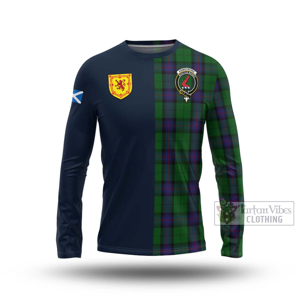 Tartan Vibes Clothing Armstrong Tartan Long Sleeve T-Shirt with Scottish Lion Royal Arm Half Style