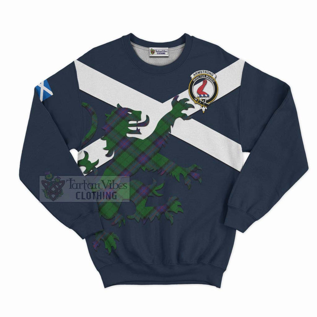 Tartan Vibes Clothing Armstrong Tartan Lion Rampant Sweatshirt – Proudly Display Your Heritage with Alba Gu Brath and Clan Name