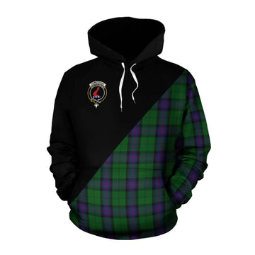 Armstrong Tartan Cotton Hoodie with Family Crest and Military Logo Style