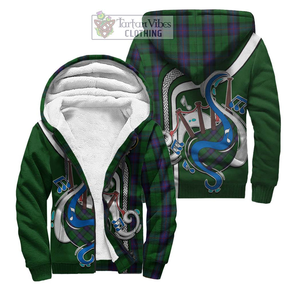 Armstrong Tartan Sherpa Hoodie with Epic Bagpipe Style Unisex S - Tartanvibesclothing Shop