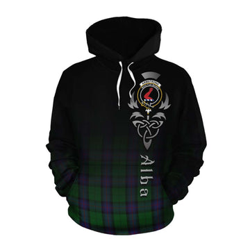 Armstrong Tartan Cotton Hoodie Featuring Alba Gu Brath Family Crest Celtic Inspired