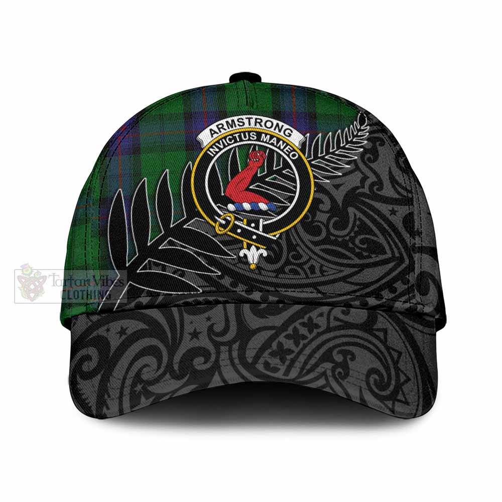 Tartan Vibes Clothing Armstrong Tartan Classic Cap with New Zealand Silver Fern Half Style