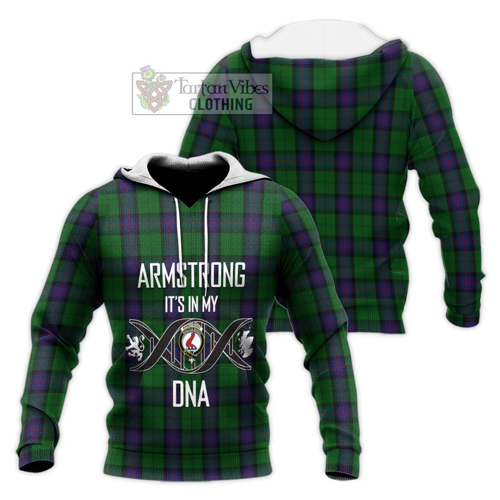 Armstrong Tartan Knitted Hoodie with Family Crest DNA In Me Style Unisex Knitted Pullover Hoodie - Tartanvibesclothing Shop