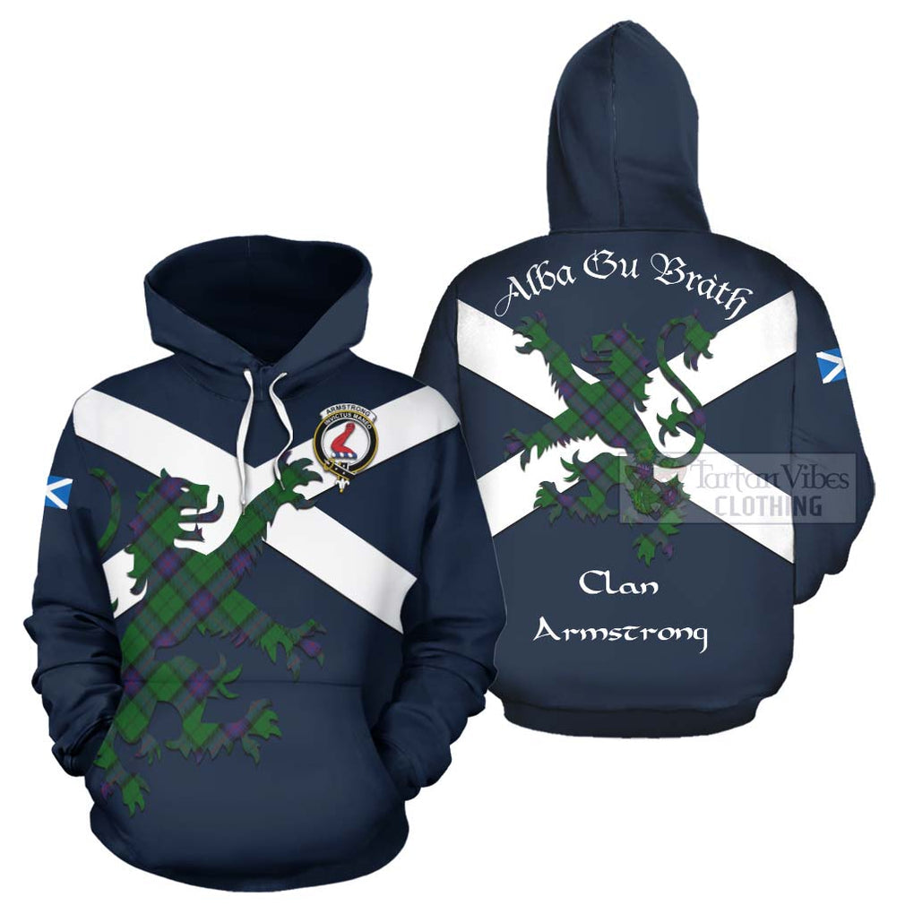 Tartan Vibes Clothing Armstrong Tartan Lion Rampant Hoodie – Proudly Display Your Heritage with Alba Gu Brath and Clan Name