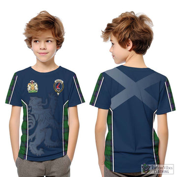 Armstrong Tartan Kid T-Shirt with Family Crest and Lion Rampant Vibes Sport Style Youth XL Size14 - Tartan Vibes Clothing