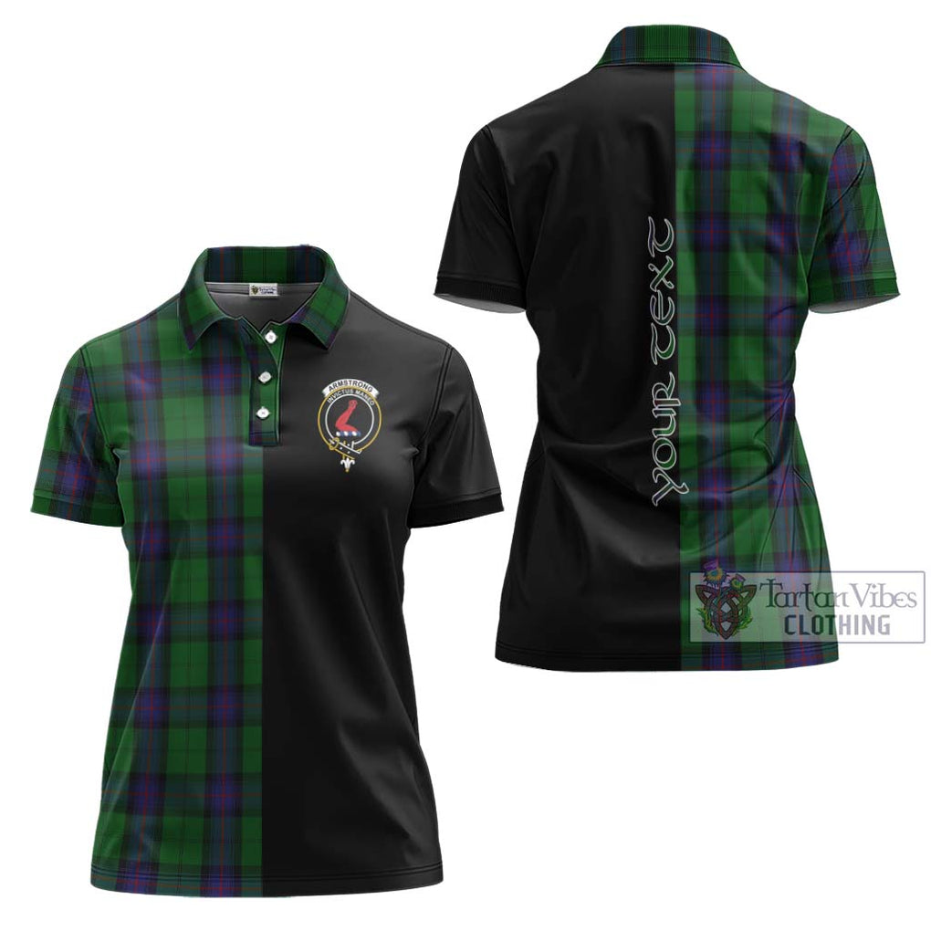 Armstrong Tartan Women's Polo Shirt with Family Crest and Half Of Me Style Women - Tartanvibesclothing Shop