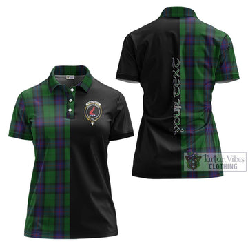 Armstrong Tartan Women's Polo Shirt with Family Crest and Half Of Me Style