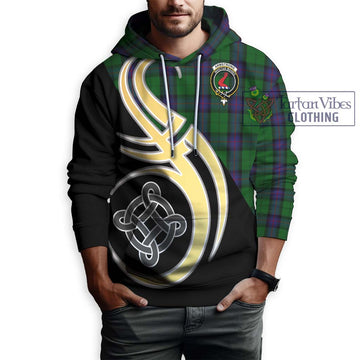 Armstrong Tartan Hoodie with Family Crest and Celtic Symbol Style