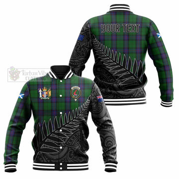 Armstrong Crest Tartan Baseball Jacket with New Zealand Silver Fern Half Style