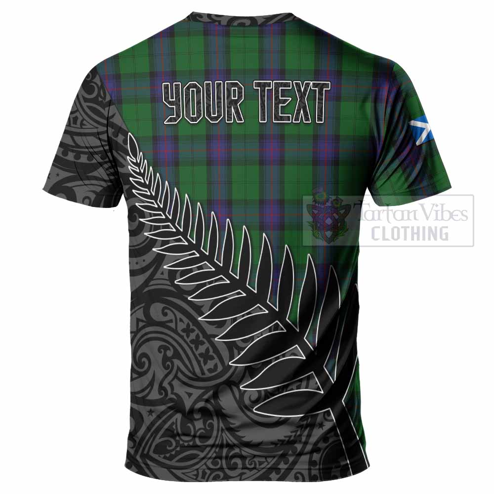 Tartan Vibes Clothing Armstrong Crest Tartan T-Shirt with New Zealand Silver Fern Half Style