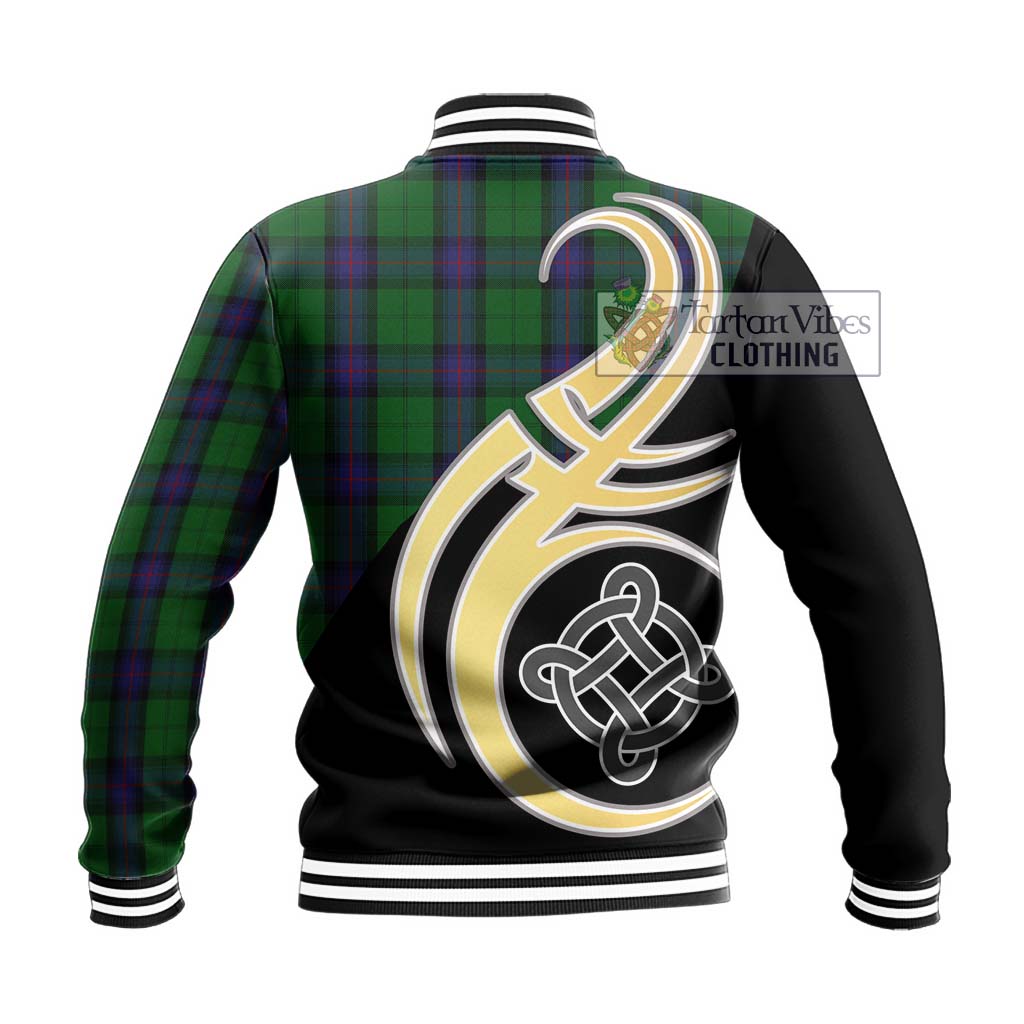 Armstrong Tartan Baseball Jacket with Family Crest and Celtic Symbol Style - Tartan Vibes Clothing