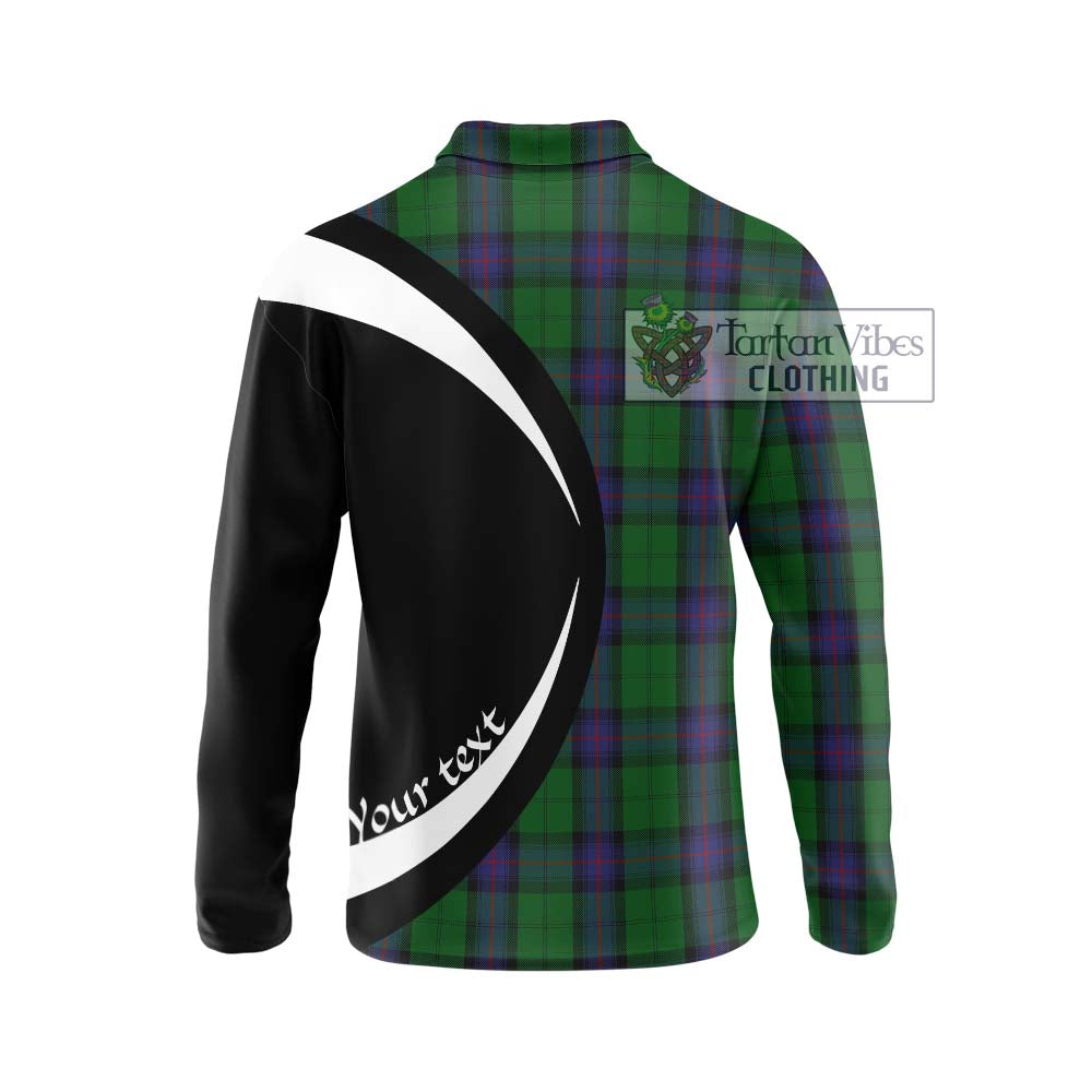 Armstrong Tartan Long Sleeve Polo Shirt with Family Crest Circle Style - Tartan Vibes Clothing