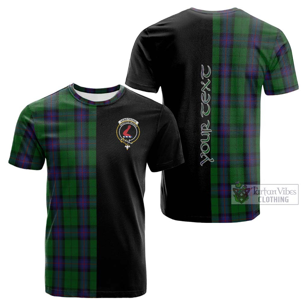 Tartan Vibes Clothing Armstrong Tartan Cotton T-shirt with Family Crest and Half Of Me Style