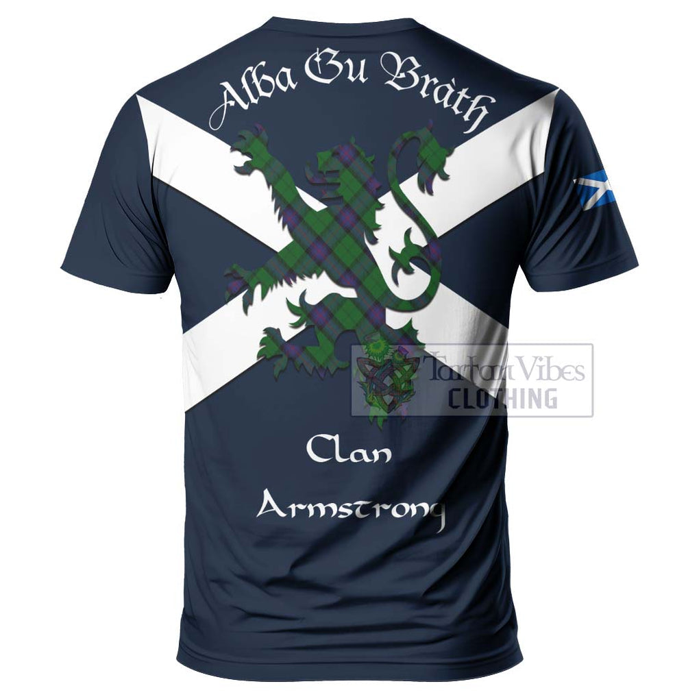 Tartan Vibes Clothing Armstrong Tartan Lion Rampant T-Shirt – Proudly Display Your Heritage with Alba Gu Brath and Clan Name