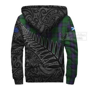 Armstrong Crest Tartan Sherpa Hoodie with New Zealand Silver Fern Half Style