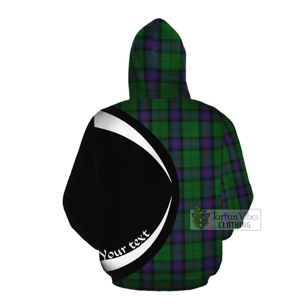 Tartan Vibes Clothing Armstrong Tartan Cotton Hoodie with Family Crest Circle Style